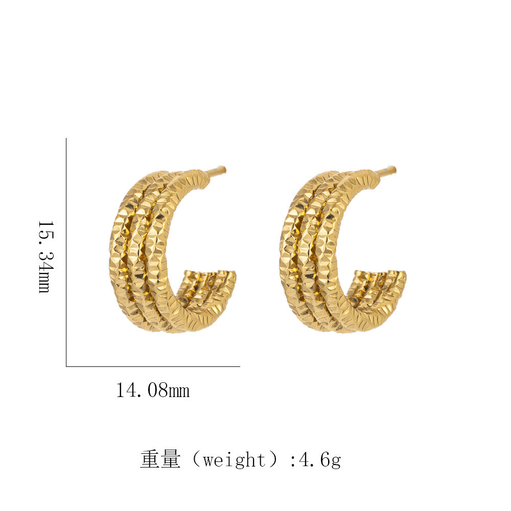 Women's 18K Gold Titanium Steel Geometric Hollow Spiral Bracelet