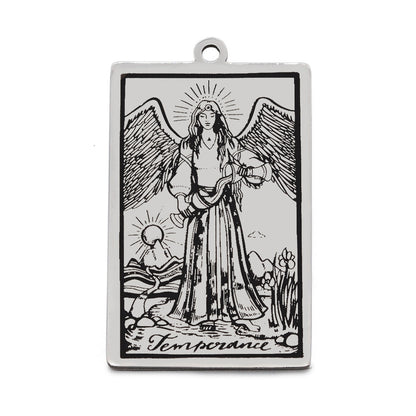 5 pcs/bag Tarot titanium steel pendant retro