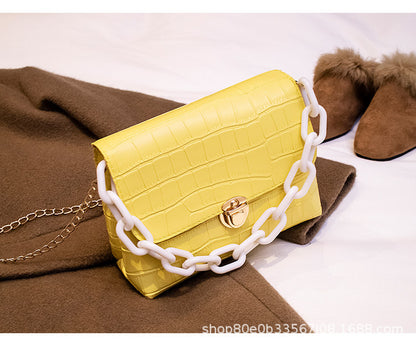 Stone pattern small square bag tide bag
