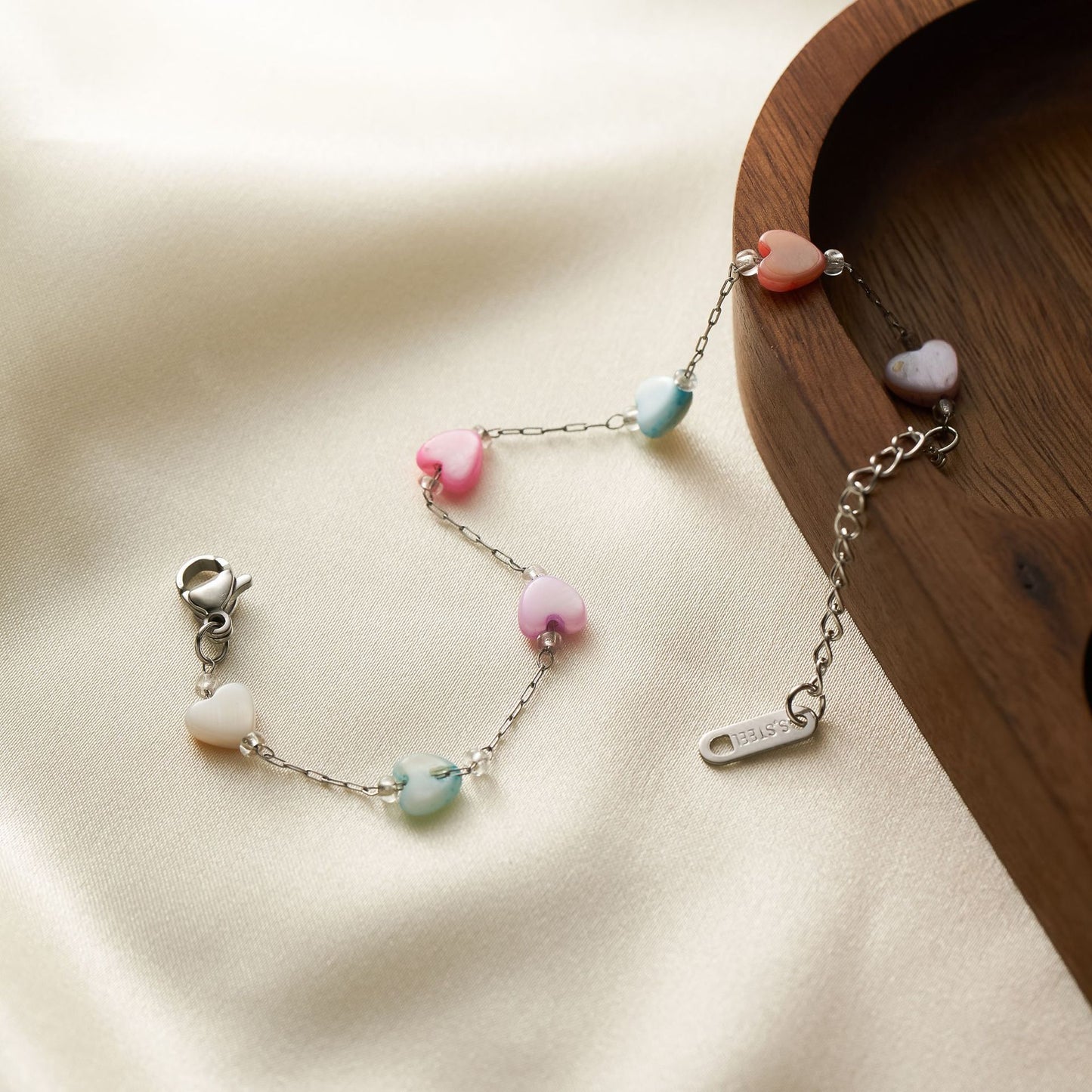 Women's Colored Natural Stone Bracelet — Love Charm, Sweet Dopamine Style, Non-Fading