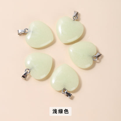 20Mm luminous stone heart pendant necklace