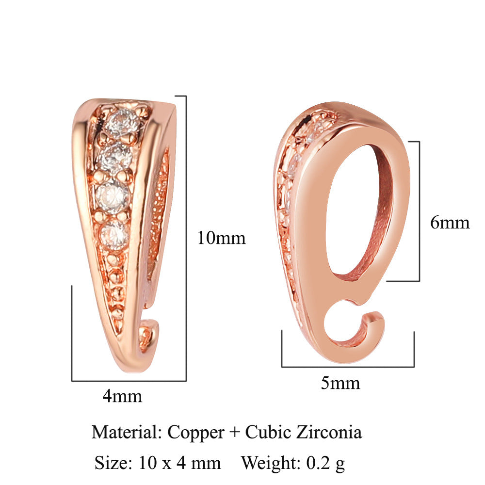 Copper zircon melon seed buckle micro-inlaid necklace pendant.