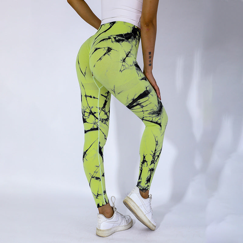 Euro Tie-Dye High-Waist Butt-Lifting Yoga Pants