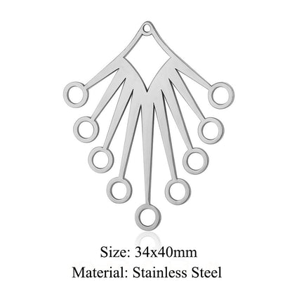 5 pcs/titanium steel hollow geometric shape large pendant heart shape square