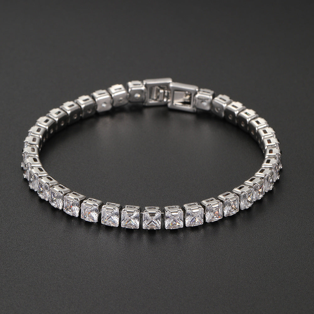 High-grade silver zircon bracelet