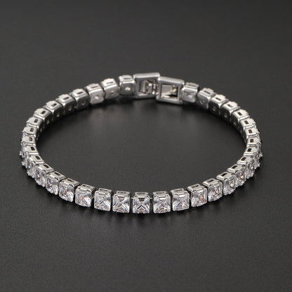 High-grade silver zircon bracelet