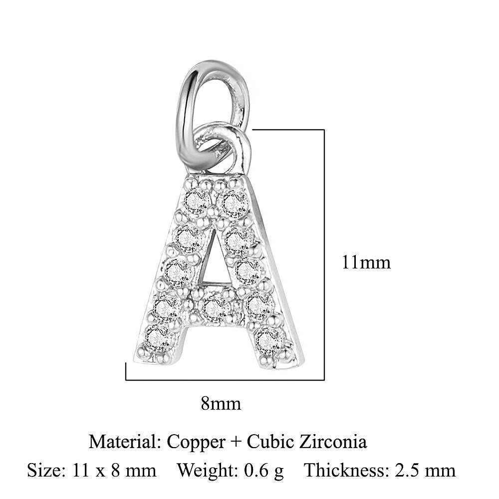 26 English letters copper zircon pendant DIY