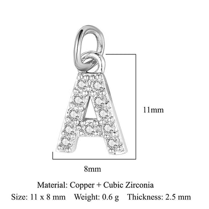 26 English letters copper zircon pendant DIY
