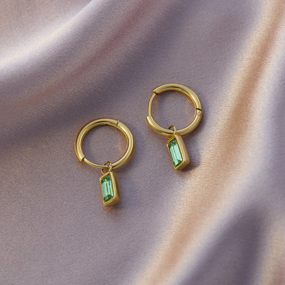 Four-leaf clover titanium steel ear buckle