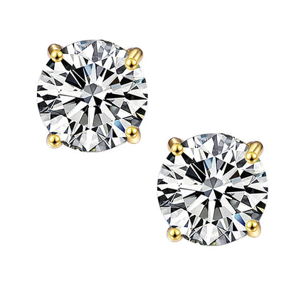 Temperamental diamond teardrop-shaped four-claw earrings