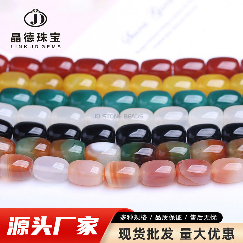 Agate bucket beads DIY jewelry accessories