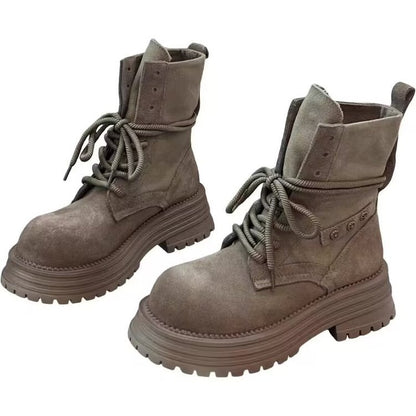 Short boots cow suede matte