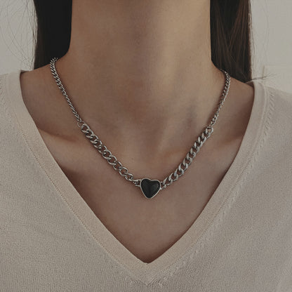 Black Heart Pendant Necklace