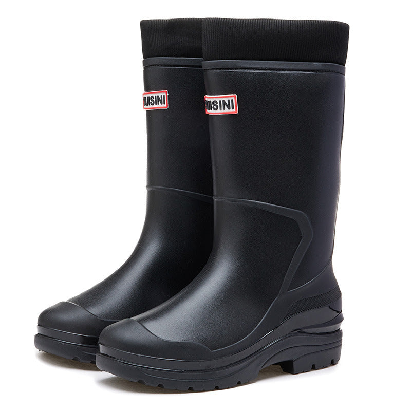 Tall rain shoes fixed cotton to keep warm fashion