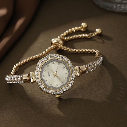 Diamond Women's Quartz Watch Jewelry Set