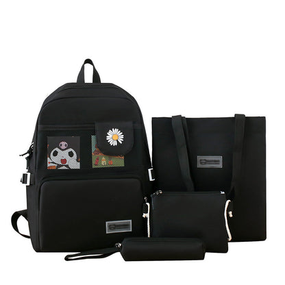 Backpack 4-piece set large capacity backpack
