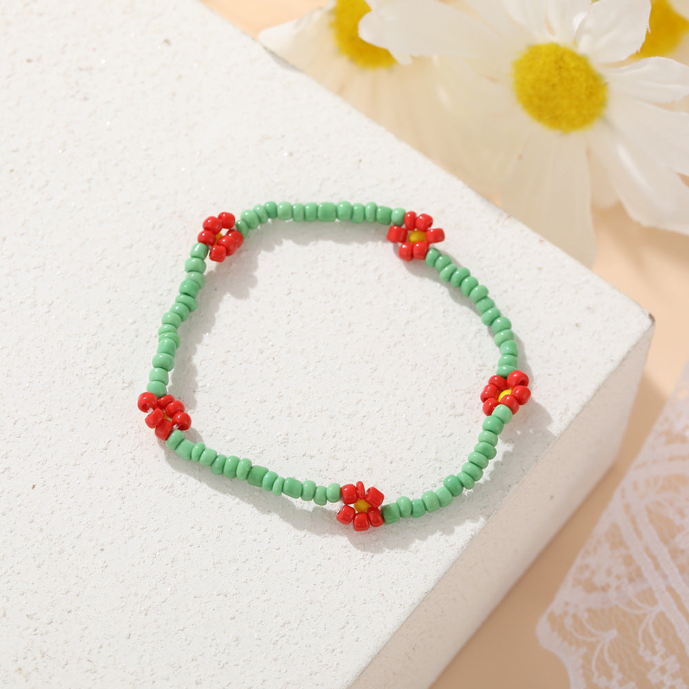 Bohemian Rice Bead Daisy Choker