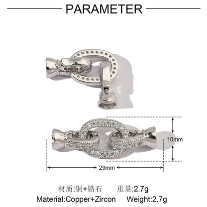 Pig nose copper zircon removable universal buckle connecting buckle