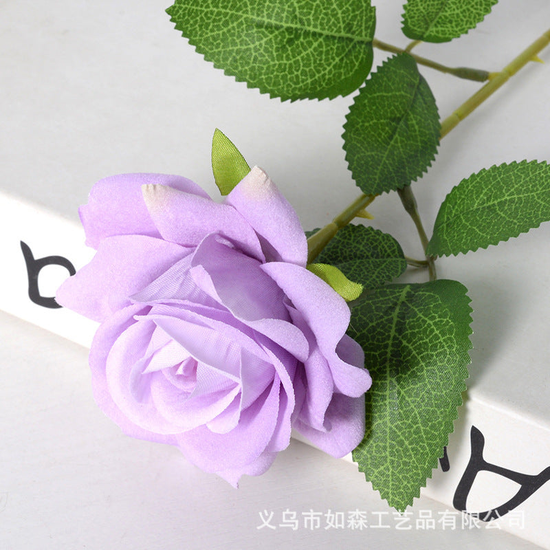 Simulation velvet rose single