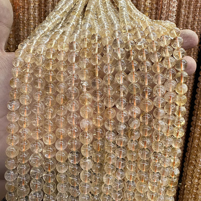 6-10mm natural uncolored unwaxed yellow crystal