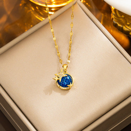 Cosmic Planet Necklace, Minimalist Asteroid Choker for Women