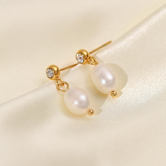 Freshwater Pearl Hoop Earrings