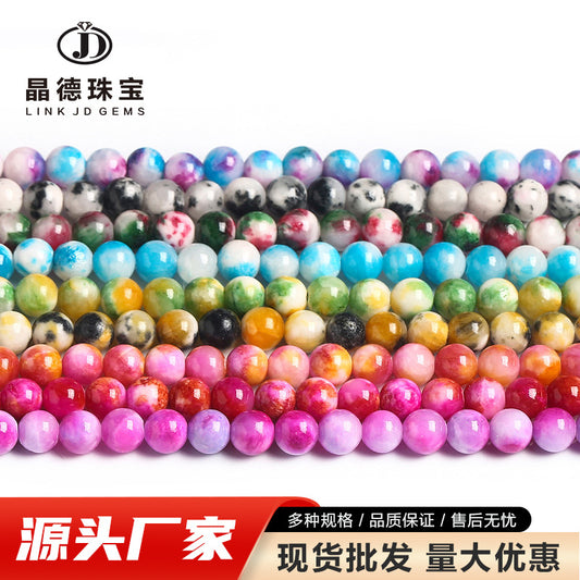 Colored Persian jade loose beads chalcedony round beads