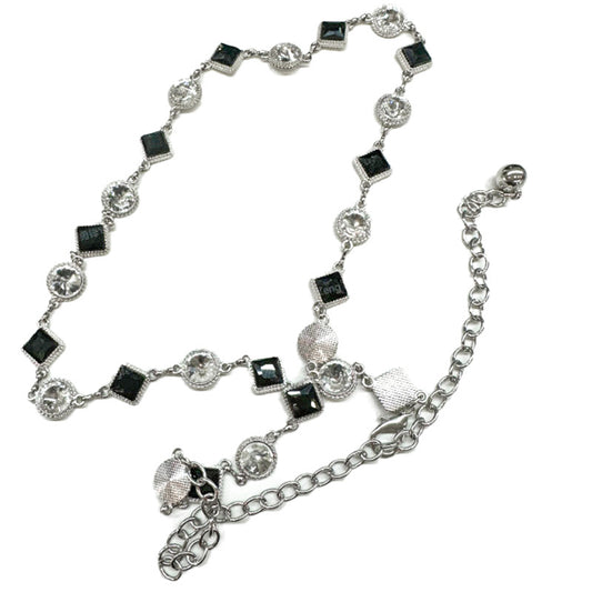 Rhinestone metal hook elastic belt