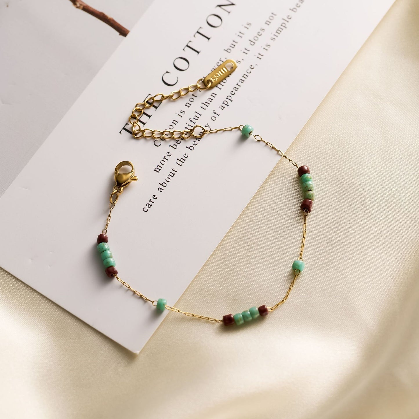 Women's Titanium Steel Natural Stone Necklace & Geometric Zircon Bracelet Set