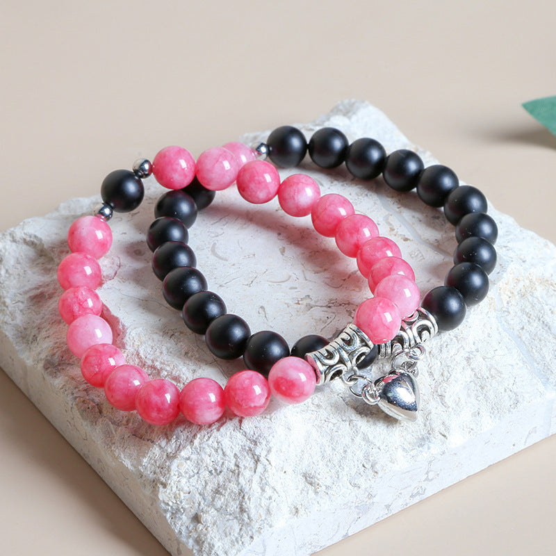 Tiger's eye love magnetic couple bracelet