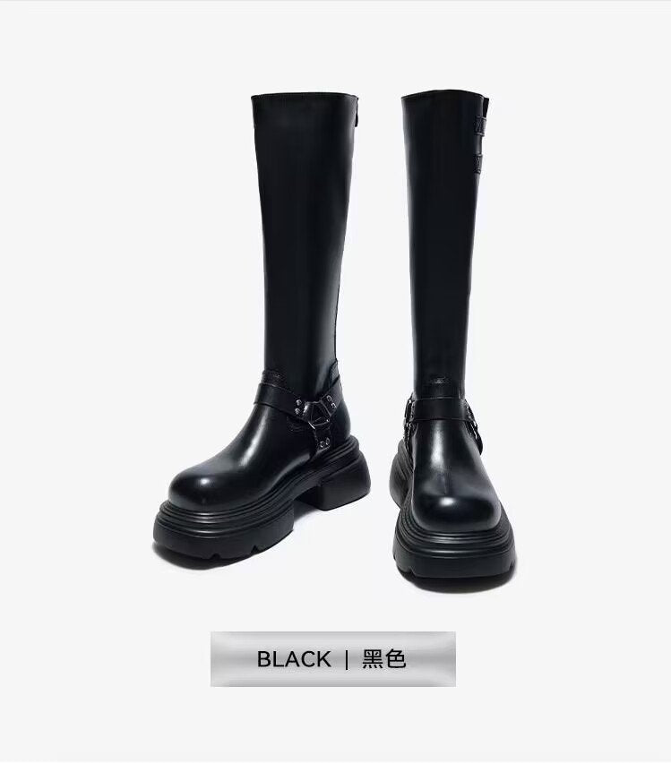 Vintage Skinny Platform Knight Boots