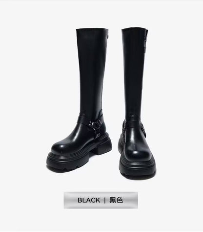 Vintage Skinny Platform Knight Boots
