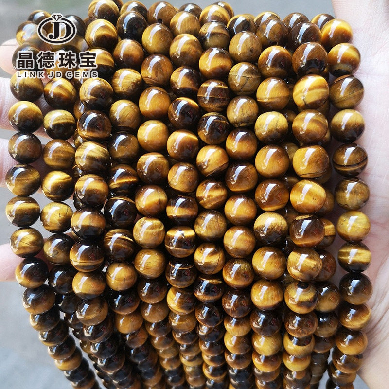 Tiger's eye stone loose beads DIY jewelry accessories