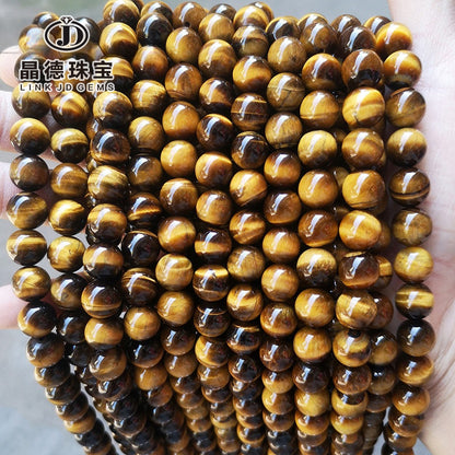 Tiger's eye stone loose beads DIY jewelry accessories
