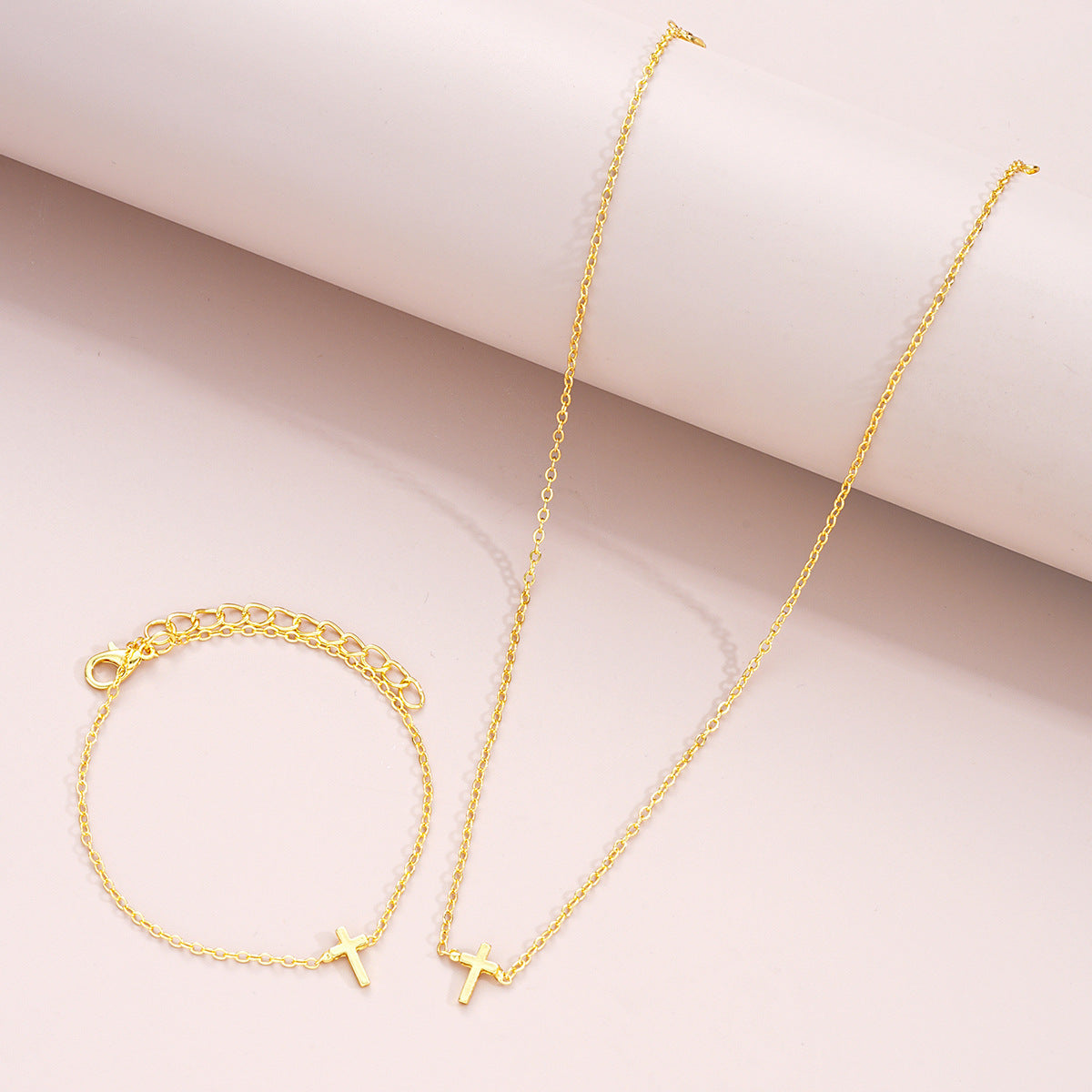 Cross Necklace & Bracelet Set