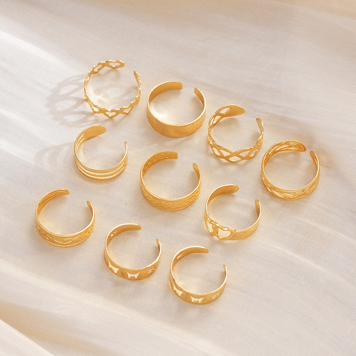 10-Piece Butterfly & Heart Anklet Set