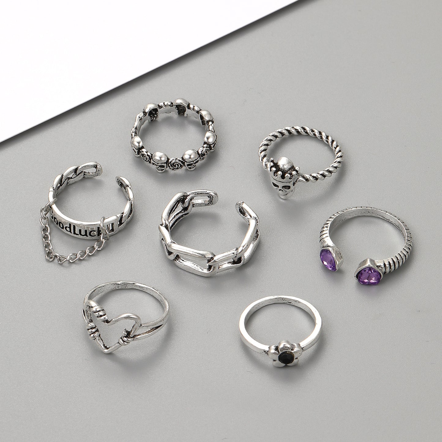 Butterfly Rose Knuckle Ring Set 10 Pieces