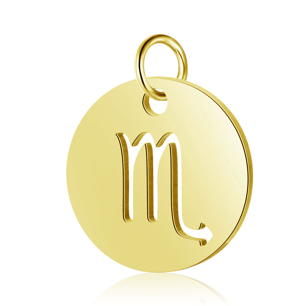 5 pcs/titanium steel twelve constellation jewelry pendant.