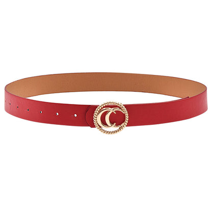 Elastic waist bright red belt