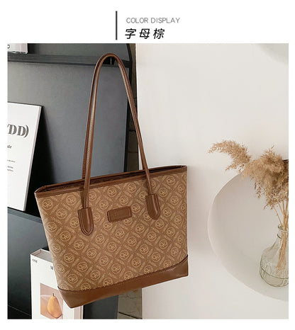 Alphabet Versatile Retro Shoulder Tote Bag