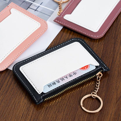 Easy to carry contrasting color pu change purse