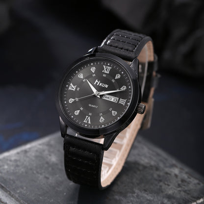 Calendar Casual Belt Quartz Watch