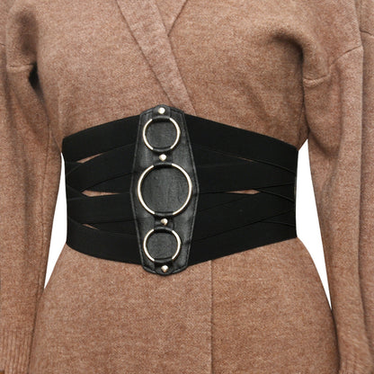 Retro extra wide elastic belt