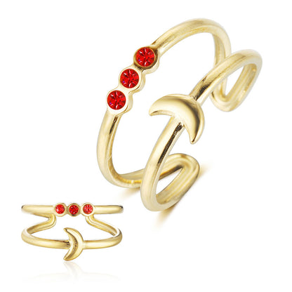 Dripping star love peach heart titanium steel ring