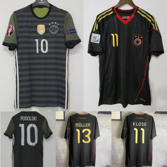 2010 World Cup Germany Away Black-Gold Edition Klose M¨¹ller Podolski Jersey