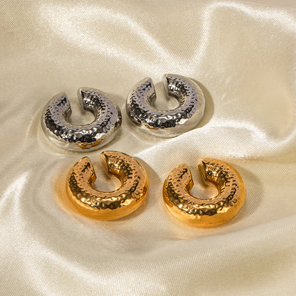 Textured C-shaped ear clip jewelry