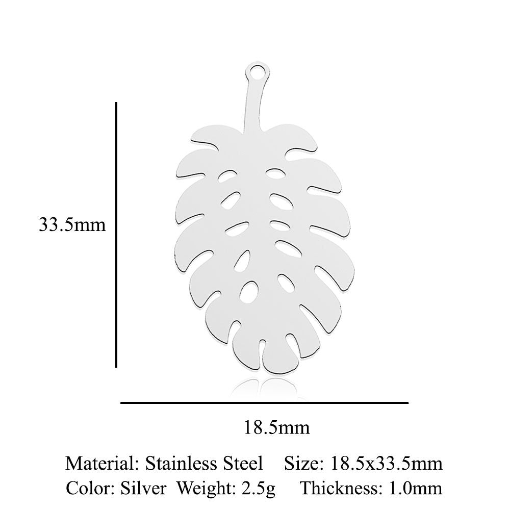 5 pcs/bag leaf maple leaf titanium steel pendant