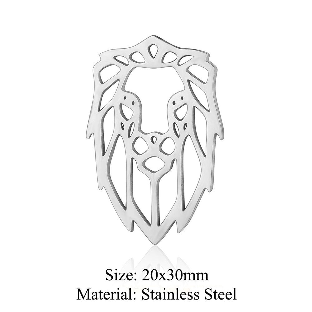 Colgante de acero de titanio con forma de elefante, lobo, tortuga, león y oso, 5 unidades por bolsa 