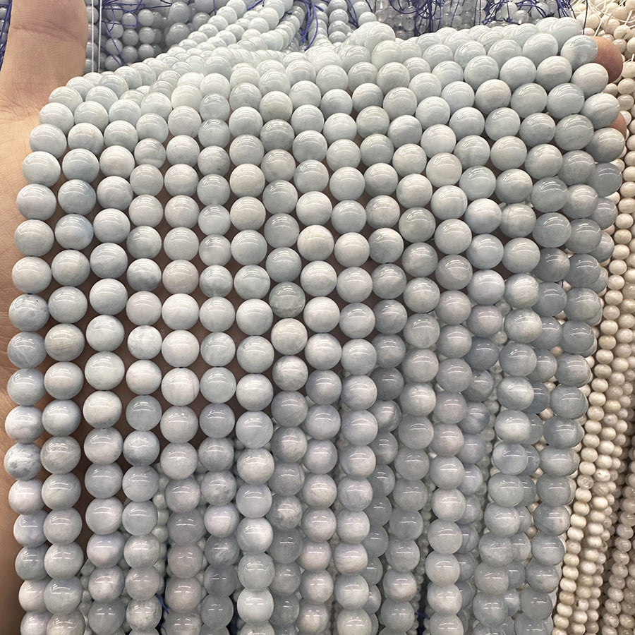 4-10MM natural stone aquamarine round beads loose beads