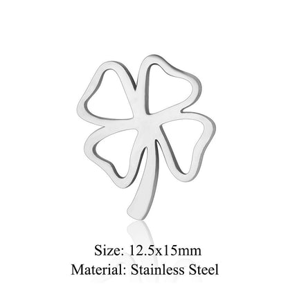 5 pcs/pack Four Leaf Clover Tree of Life Transfer Titanium Steel Pendant